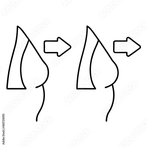 Abstract Breast Shapes with Arrow Illustration for Breast Changes Awareness