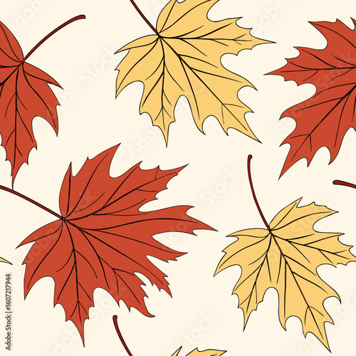 autumn leaves seamless pattern