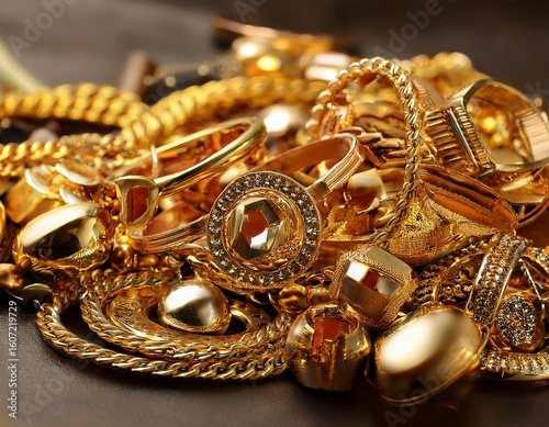 gold jewelry pile
