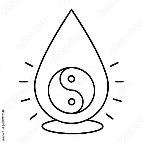 Yin Yang Symbol Droplet Design for Hormonal Changes