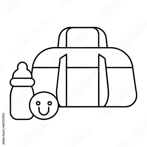 Hospital Duffle Bag Icon with Baby