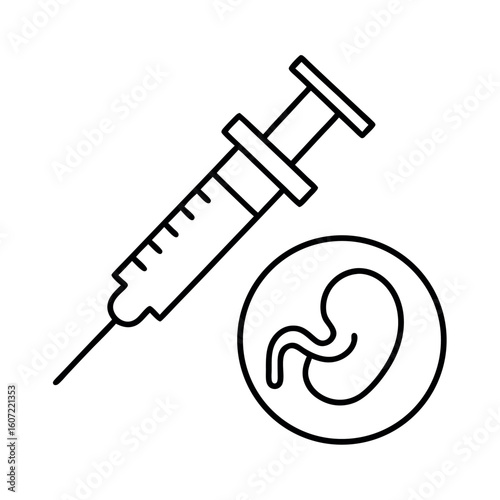 IVF Pregnancy Syringe and Embryo Icon