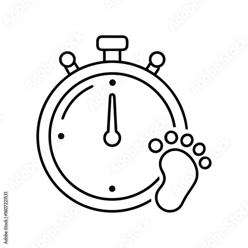 Baby Foot Kick Counter Stopwatch Vector Design