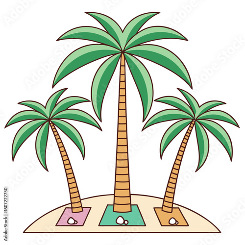 Tropical Palm Trees Meditation Scene beach yoga