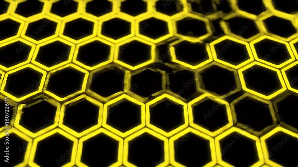 Generated hexagonal grid for futuristic tech videos and glowing abstract bumper videos.