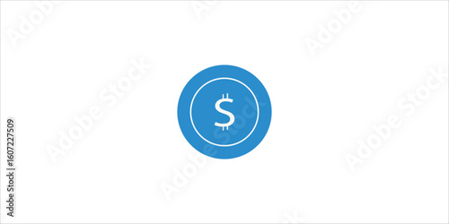 usd coin with solid vector illustration