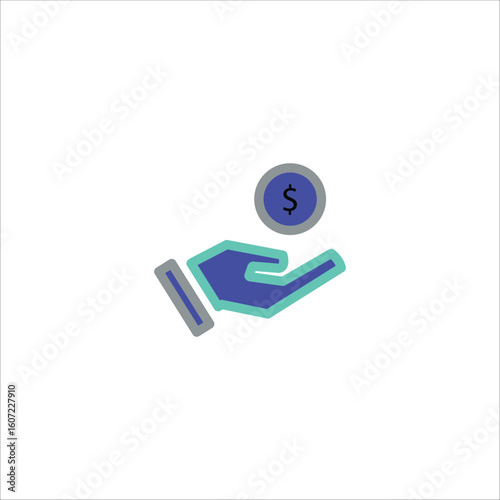 passive income with money. simple colored icon