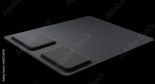 Wallpaper Mural Ergonomic Black Mouse Pad with Wrist Rests, Minimalist Design, Studio Shot. Torontodigital.ca
