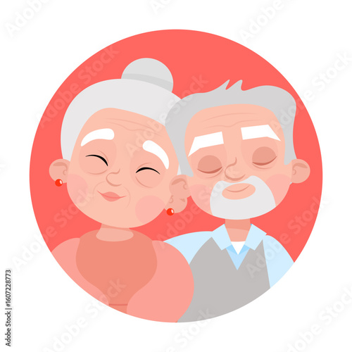 Grandmother and grandfather couple in a circle