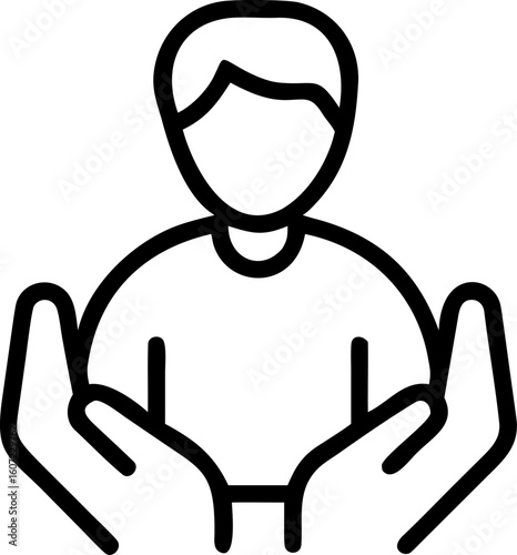 caregiver vector icon on white or transparent background. Disability Stroke icon collections. Editable Stroke icon collection Outline icon.