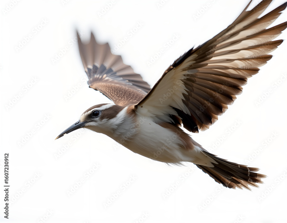 Fototapeta premium flying bird close up shot with clean background