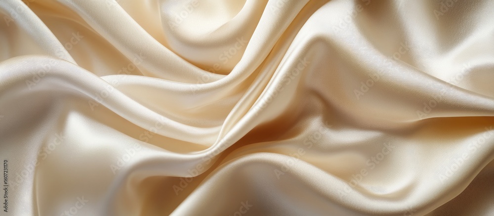 Obraz premium Creamy, Draped Silk Fabric Texture