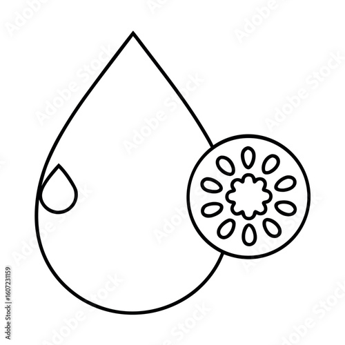 Icon of a Water Droplet with a Pregnant Belly Symbolizing Water Breaking