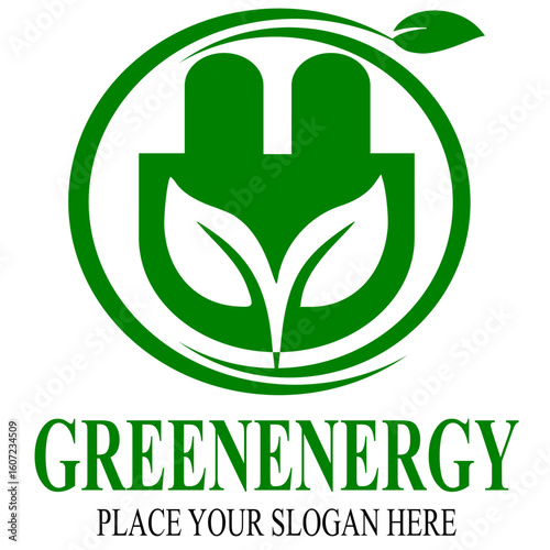 Green energy vector logo template