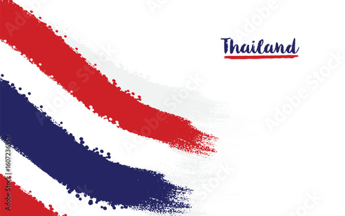 Grunge Brush Stroke Background of the Thailand Flag