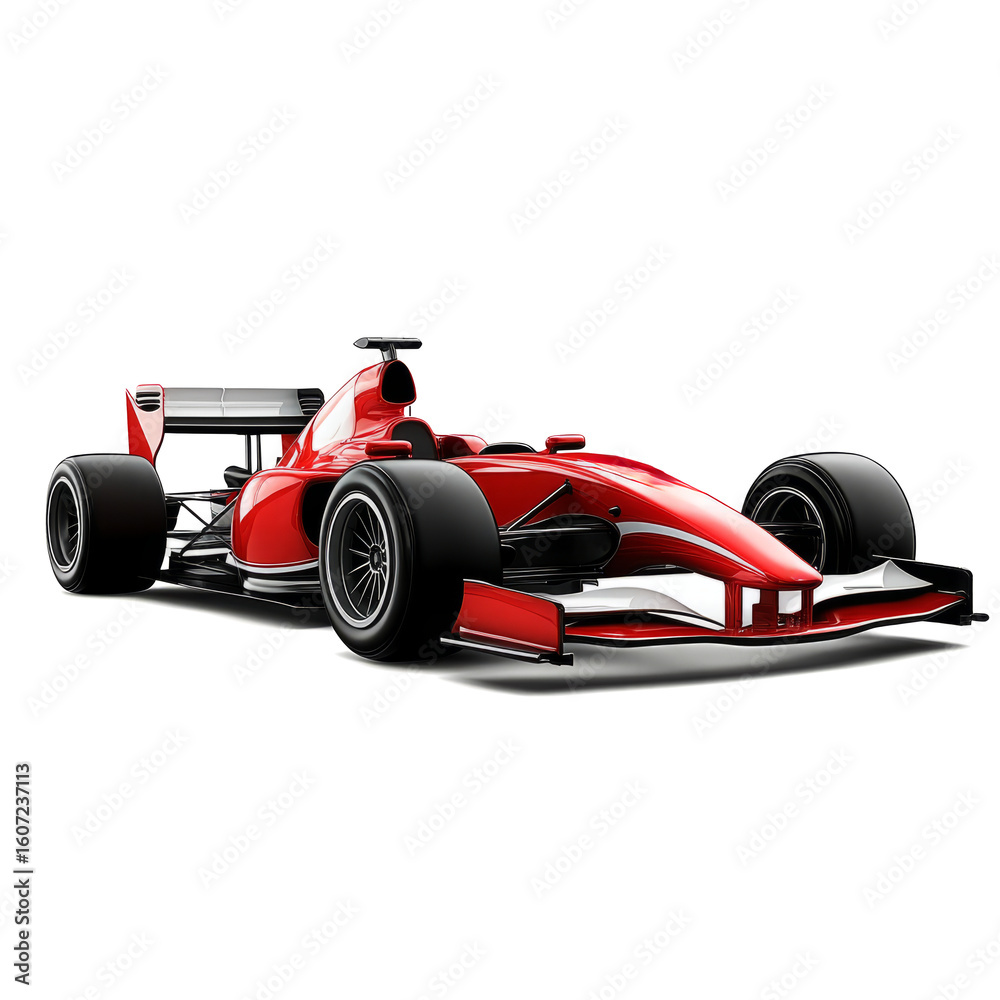 Fototapeta premium red Formula One car on a transparent background,