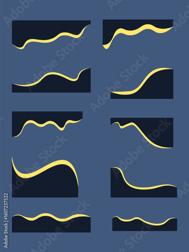 Smooth Wavy Separator Shapes in Horizontal Layout