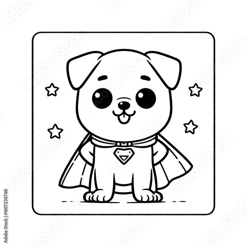 Dog wearing a superhero cape silhouette on a white background animal canine