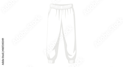 Isolated white joggers with elastic waist and cuffs: versatile, modern and stylish casual wear for designers and fashion enthusiasts