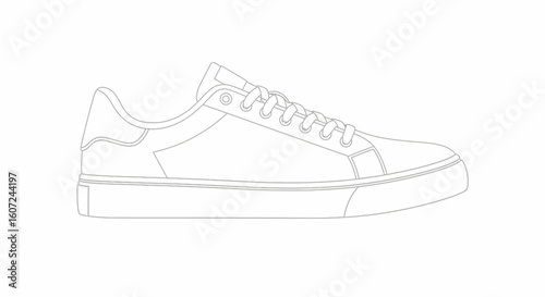Minimalist Sneaker Illustration for Fashion and Design Projects showcasing clean lines for creative customization
