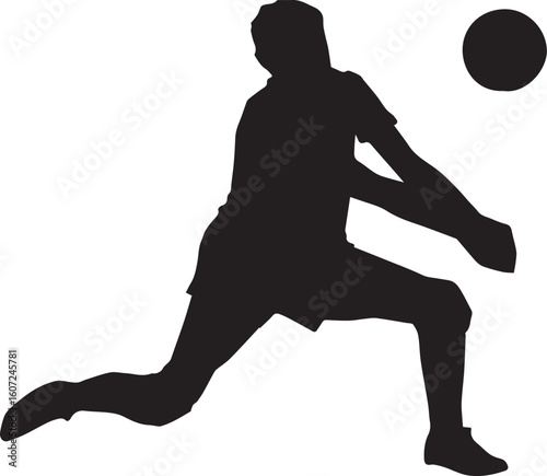 Print Silhouette of a volleyball player serving the ball