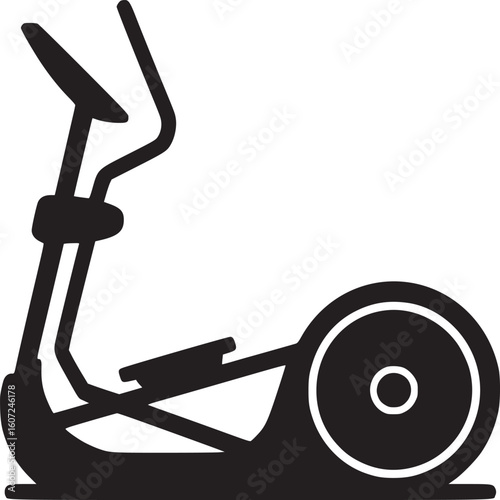 Elliptical machine vector illustration: cardio workout equipment for fitness and home gym exercises