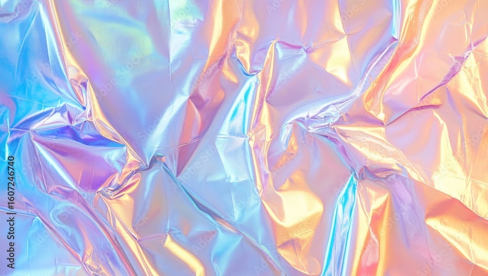 Fototapeta premium Shimmering iridescent fabric folds