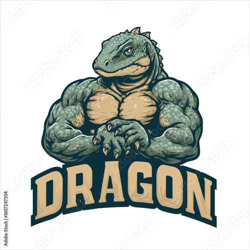 komodo dragon mascot vector