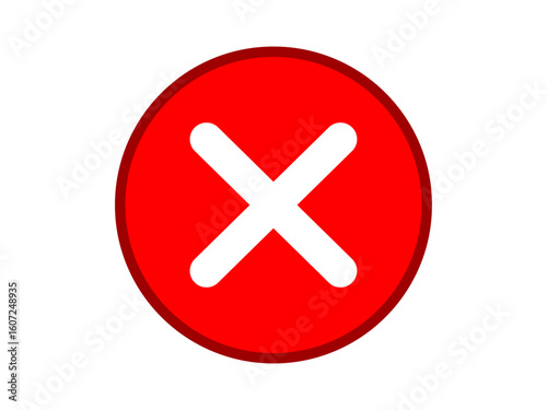 Red cross mark icon wrong, incorrect, cancel, rejection concept. Incorrect sign, wrong symbol button for web site design, logo, app, UI design. Vector illustration.