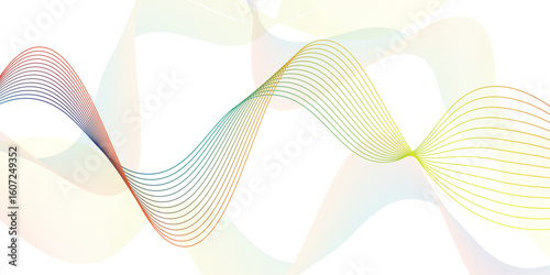 Abstract Blue Wave on Background. Vector abstract colorful flowing wave lines isolated on white background. technology, science, modern concept. Dynamic particles sound wave flowing over dark. Digital