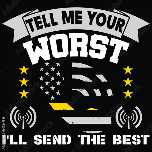 911 Dispatcher Quote Design – Calm Voice in Chaos | Merch Ready Vector for T-Shirt, Mug, Tote Bag, Hoodie & More
