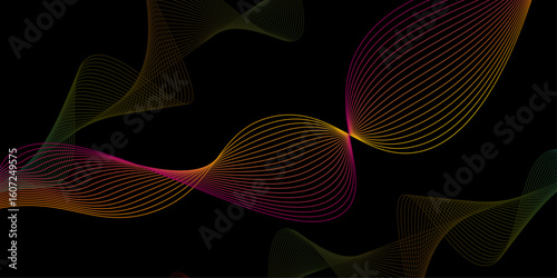Abstract Blue Wave on Background. Vector abstract colorful flowing wave lines isolated on white background. technology, science, modern concept. Dynamic particles sound wave flowing over dark. Digital