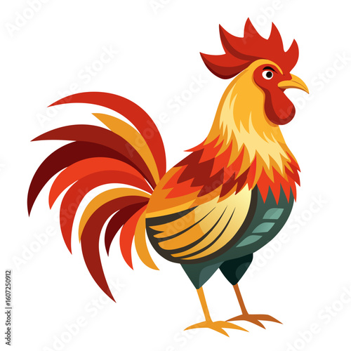 rooster isolated on white