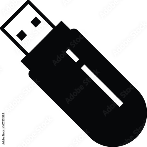 USB flash drive, also known as a thumb drive or pen drive, used for storing and transferring data