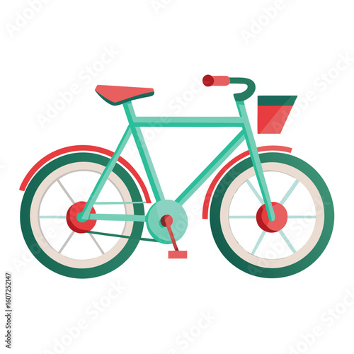 red bicycle on white background