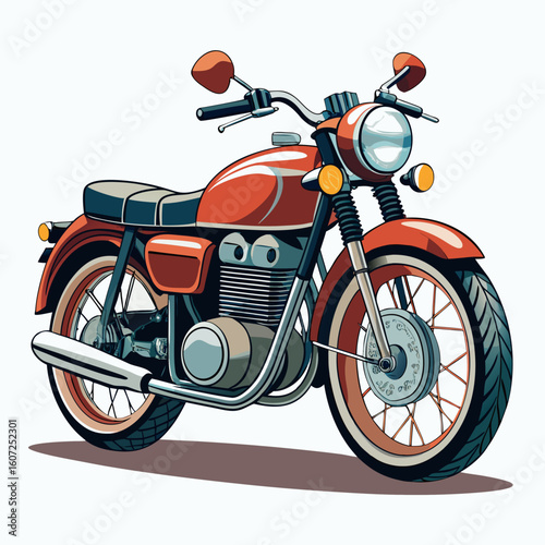 vintage motorcycle isolated on white
