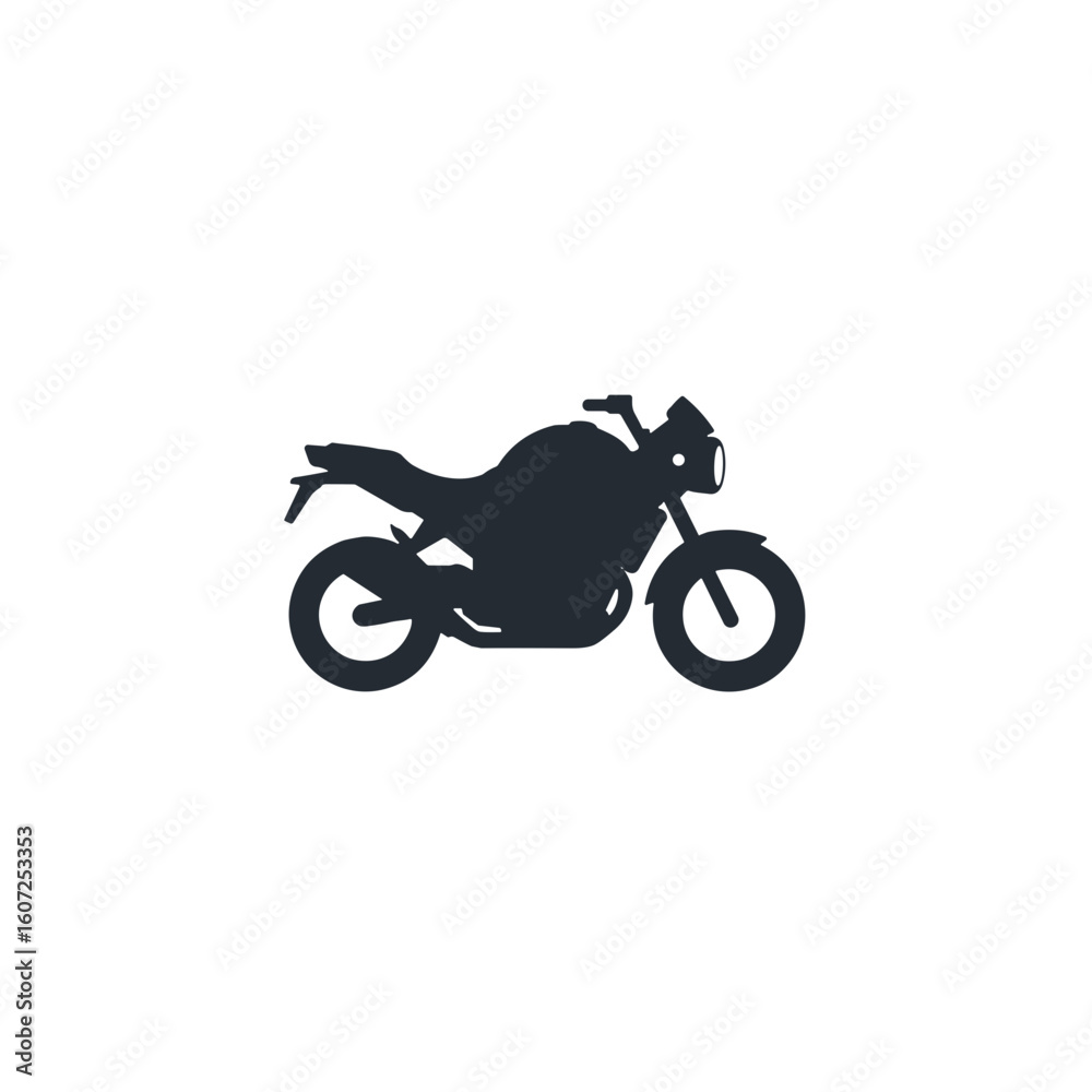 Fototapeta premium Motorcycle silhouette in black with side view on a neutral background 