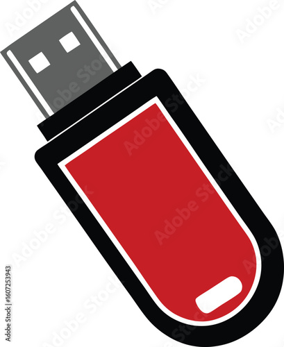 USB flash drive, also known as a thumb drive or pen drive, used for storing and transferring data