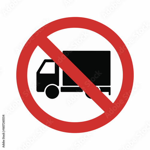 Prohibited trucks road sign illustrating the restrictions and regulatory guidelines for vehicles