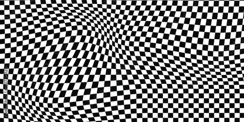 Black and white checkered pattern, Checkerboard seamless pattern.