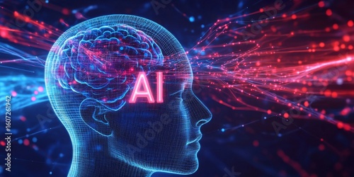 A human head with the letters 