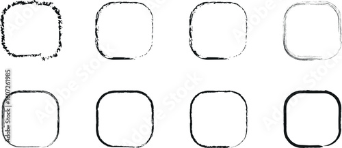 Unique Hand-Sketched Square Vector Border – -Toned Freeform Brush-Stroke Outline for Modern Aesthetic Layouts

