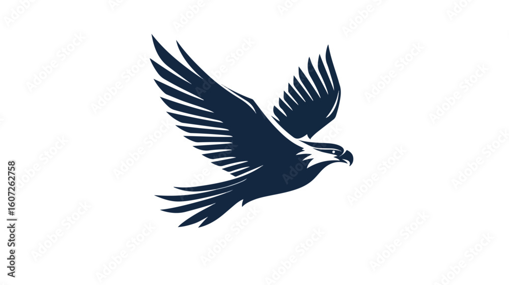 Obraz premium Simple Minimalist Eagle Logo on White Background for Professional Branding