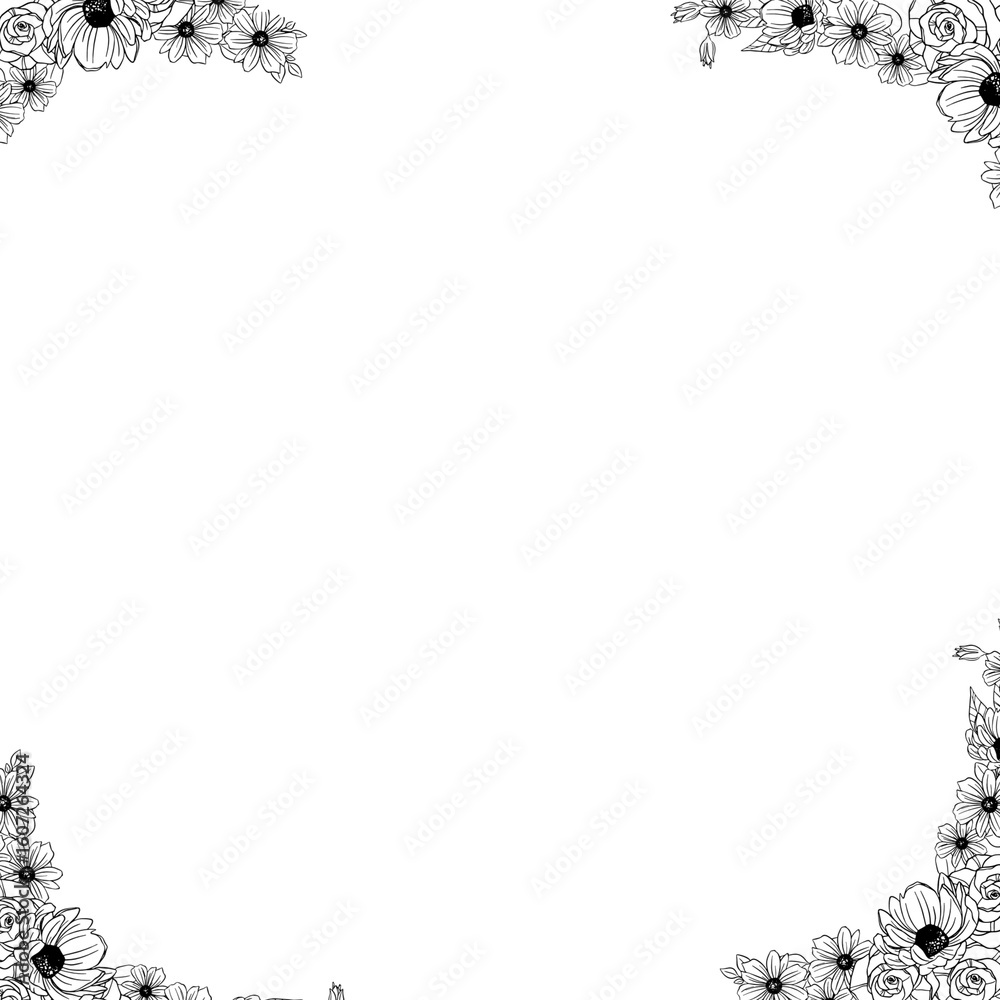 Fototapeta premium frame with flowers