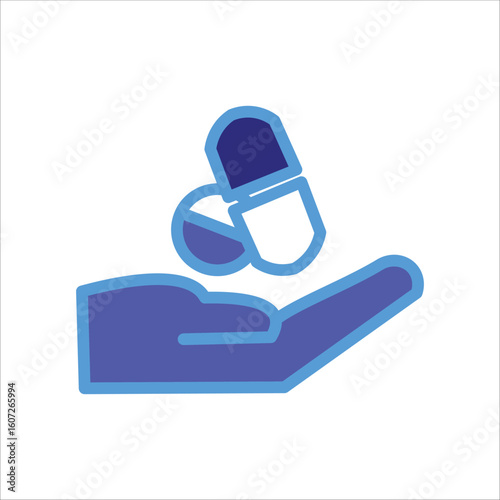 Treatment Healthcare Icons. Simple colored Vector Illustration