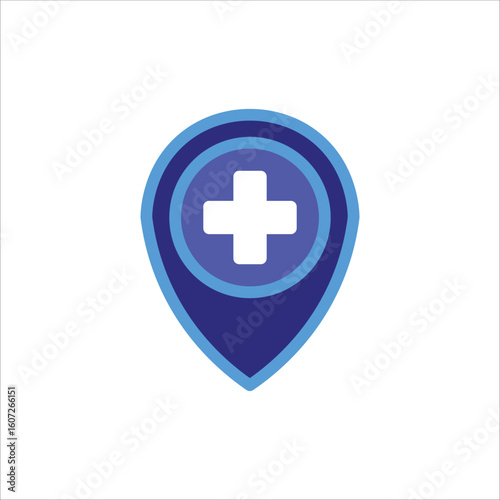 Location Healthcare Icons. Simple colored Vector Illustration