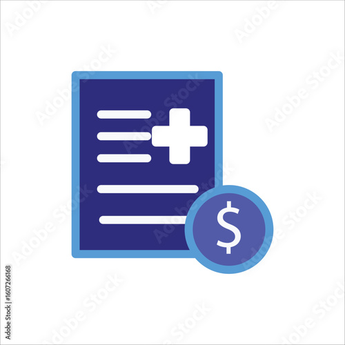 Cost Healthcare Icons. Simple colored Vector Illustration