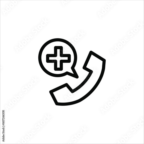 Call Healthcare Icons. Simple Line Vector Illustration