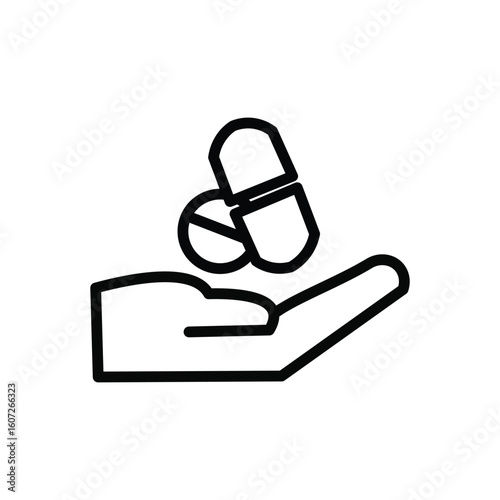 Treatment Healthcare Icons. Simple Line Vector Illustration