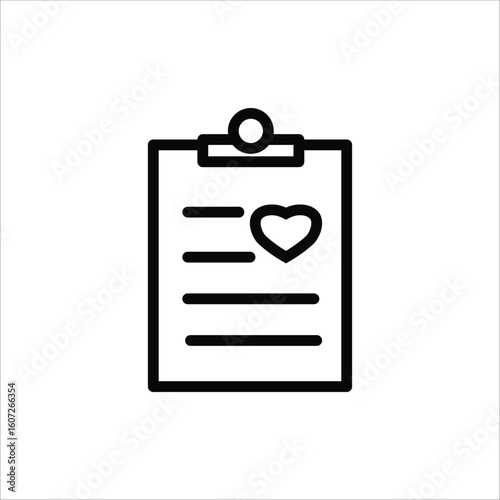Healthcare Report Icons. Simple Line Vector Illustration